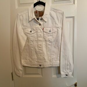 Levi’s trucker denim jean jacket L large NWT white